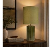 K Living Zoe Green Tall Ceramic Table Lamp With Matching Velvet Shade