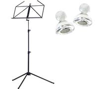 K&M 100/1 Music Stand Black + Keepdrum Magnets Pack of 2