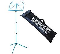 K & M 100/1 Music Stand Sea Blue with Keepdrum Bag