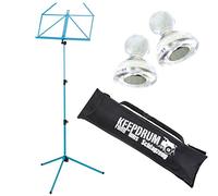 K&M 100/1 Music Stand with Keepdrum Bag and Magnets Pack of 2 Blue (sea blue)