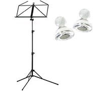 K&M 100/5 Black Music Stand + Keepdrum MG10 Magnets Pack of 2