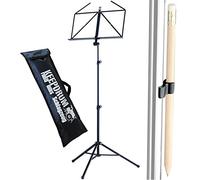 K & M 10065 Music Stand - Black + Pencil Holder with Keepdrum Bag