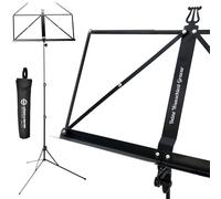 K&M 101 Music Stand Black with Bag with Personalised Engraving