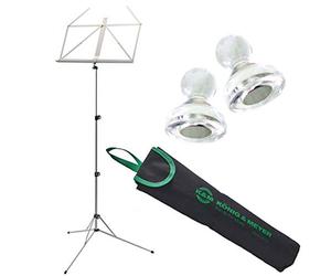 K&M 101 Music Stand with Bag + Keepdrum MG10 Music Stand Magnets, Pack of 10