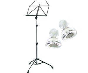 K&M 107 Music Stand Black + Keepdrum Music Stand Magnets Pack of 2