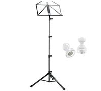 K&M 10810 Black Steel Music Stand with 2 Keepdrum Magnets