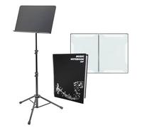 K&M 11870 Orchestra Music Stand with Keepdrum MA30 Music Folder 30 Pages DIN A3