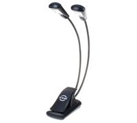 K&M 12245 Dual Music Stand Flexlight Quad LED with Adaptor
