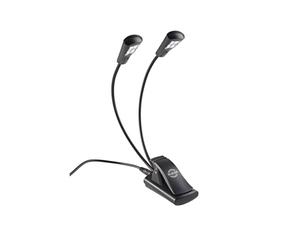 K&M 12245 Dual Music Stand Flexlight Quad LED with Adaptor