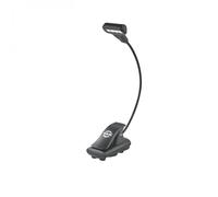 K&M 12274 Music Stand Light 4 LED T-Model FlexLight Black Plastic Gooseneck Magnet Warm White Light 2 Levels