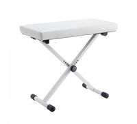 K&M 14077 Wide Keyboard Bench Imitation Leather White