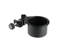 K&M 16024 Can Holder Black - Shelf for Cups and Cans, Screw-On up to Diameter 3 cm, Flexible and Practical