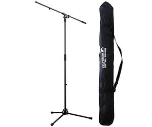 K&M 210/9 Microphone Tripod, Black with Extendable Boom and Keepdrum Carry Bag