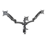 K&M 23878 Screen Triple Holder - For 3 Monitors up to 24 Inches - with Cable Guide and Office Desk Clamp