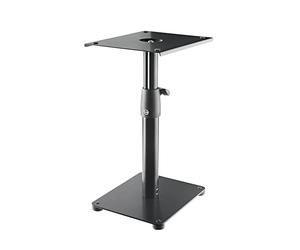 K&M 26775 Monitor Table Tripod Black Steel Height-Adjustable Shelf for Near-Field Monitors Large Plate