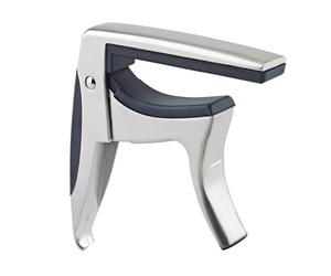 K&M 30910 Capo Matte Chrome-Plated for Classical Guitars with Straight Fingerboard - Easy One-Handed Operation