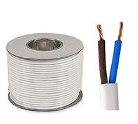 K M Electronics® 2 CORE Flat Mains Cable Wire Flex White 0.75MM 6A 6 AMP Priced PER Meter