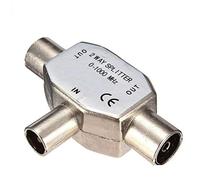 K M Electronics® 2 Way Digital TV FM Radio COAXIAL Coax Aerial Aluminium Y Splitter