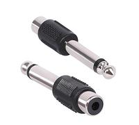 K M Electronics® 2 X 6.35MM 1/4" Mono Jack Plug to RCA Phono Socket Adaptor Mixer AMP Amplifier