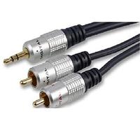 K M Electronics® 3.5MM Stereo Mini Jack to 2 X RCA Phono AUX Cable Lead OFC Gold Plated 5M