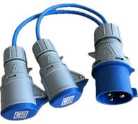 K M Electronics 32A PLUG TO 2 X 16A SOCKETS 2 WAY SPLITTER GENERATOR, POWER DISTRIBUTION UNITS 240V