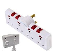 K M Electronics® 4 Gang Plug in Switched Spike Surge Protect Adaptor Multi Plug EXT Socket