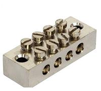 K M Electronics® 4 Way Earth Terminal Connection Block Solid Brass ELECTROPLATED Nickel Finish