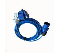 K M Electronics Caravan Motorhome Power Cable, 16A Plug to Right Angled 16A Socket, 240V Mains Hook Up Lead (15M)