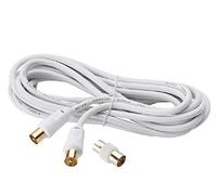 K M Electronics® Digital TV Aerial Coax Cable Lead Male Plug to Plug INC Female Socket 10M Gold