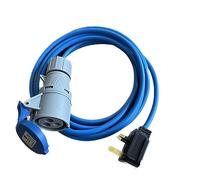 K M Electronics Heavy Duty Caravan Motorhome 13A Plug to 16A Socket 240V Mains Hook Up Cable Various Lengths (15M)