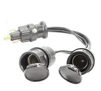 K M Electronics® Hella Type Male Plug 2 X Hella Female SOCKETS Adaptor Splitter Cable 12V 24V 10A