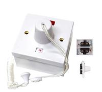 K M Electronics® Shower Switch Pull Cord Bathroom Fan Ceiling NEON Indicator 45A with Back Box