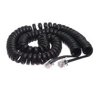 K M Electronics® Telephone Phone Curly Coiled HANDSET Lead Cable Cord RJ10 Plug Black 5M