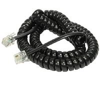 K M Electronics® Telephone Phone Curly Coiled HANDSET Lead Cable Cord Wire RJ10 Plug Black 2M