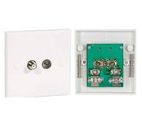 K M Electronics® TV AND SCREW F TYPE AERIAL SKY SATELLITE VIRGIN CABLE FLUSH WALL SOCKET PLATE