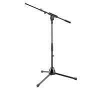 K&M König & Meyer 25977.500.55 Microphone Stand - Adjustable Telescoping 2-Piece Boom Arm - Shorter Low-Level Height with Folding Leg Base - Professional Grade - German Made - Black