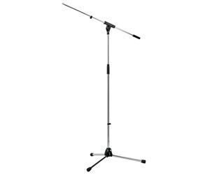 K&M Konig & Meyer 21060.500.02 Tripod Microphone Stand With Boom Arm | Easy Clutch Height Adjustment | Folding Leg Design | Zinc Die-Cast Base | Pro Grade for all Musicians | German Made | Chrome