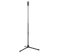 K&M Professional Black Metal Microphone Stand, Tripod Base, Functional, 1.82m Max Height, Powder Coated Finish