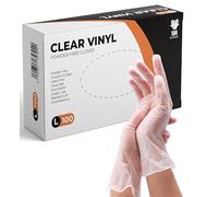 K-MART Clear Vinyl Gloves, packaging may vary - 100 Count - Clear (100, Large)