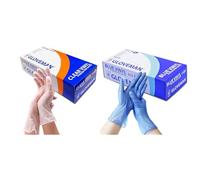 K-MART Gloveman Clear Vinyl Gloves (Medium) + Gloveman Blue Vinyl Disposable Gloves (Medium)