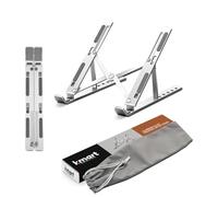 K-MART Laptop Stand for Desk, Adjustable Aluminum Laptop Riser for Desk & Bed, Air-Ventilated Portable Laptop Stand, Compatible with MacBook, Dell, HP, and 10-15.6”