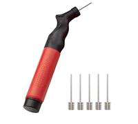 K-MART Portable Sports Ball Pump with 5 Needles - Dual Action Push-Pull System for Quick Inflation of Basketballs, Soccer Balls, Volleyballs, Footballs & Exercise Balls - Lightweight Pump (Red)