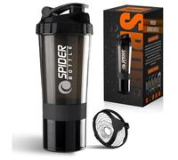K-MART Protein Shaker Bottle 500ml with Extra Compartment | BPA-Free Protein Bottle Shaker for Protein Shakes | Leak Proof & Dishwasher Safe | Protein Shake Gym Bottles for Men & Women (Black)