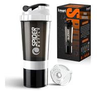 K-MART Protein Shaker Bottle 500ml with Extra Compartment | BPA-Free Protein Bottle Shaker for Protein Shakes | Leak Proof & Dishwasher Safe | Protein Shake Gym Bottles for Men & Women (White)