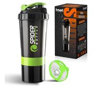 K-MART Protein Shaker Bottle 500ml with Extra Compartment | BPA-Free Protein Bottle Shaker for Protein Shakes | Leak Proof & Dishwasher Safe | Protein Shake Gym Bottles for Men & Women (Green)