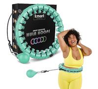 K-MART Smart Hula Ring Hoops, Weighted Hula Circle 24 Detachable Fitness Ring with 360 Degree Auto-Spinning Ball Gymnastics, Massage, Adult Fitness for Weight Loss (Pink) (Mint Green)