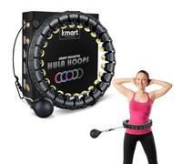 K-MART Smart Hula Ring Hoops, Weighted Hula Circle 24 Detachable Fitness Ring with 360 Degree Auto-Spinning Ball Gymnastics, Massage, Adult Fitness for Weight Loss (Pink) (Gold Black)