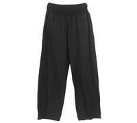 K-Milano Women's Linen Trousers with Elastic Waistband, Wide Leg and 2 Patch Pockets at the Front - Made of Pleasantly Airy Linen, Comfortable Cut, Sizes M - 5XL, Made in Italy, black, 5XL Große
