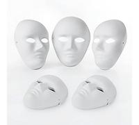 K-Musculo Paper Mache Masks, 10 Packs DIY Full Face Masks White Masquerade Masks Paintable Paper Mask for Mardi Gras, Cos-play, Halloween Party (9.45 x 7.28 Inches)