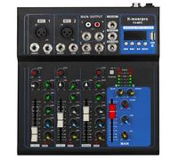 K-mxerpro 4 Channel Mixer With 48v Phantom Power,USB Audio Mixer Board For Live Show Streaming Recording Music Stage Karaoke